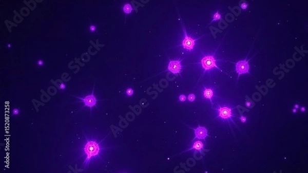 Obraz Microscopic image of purple cells