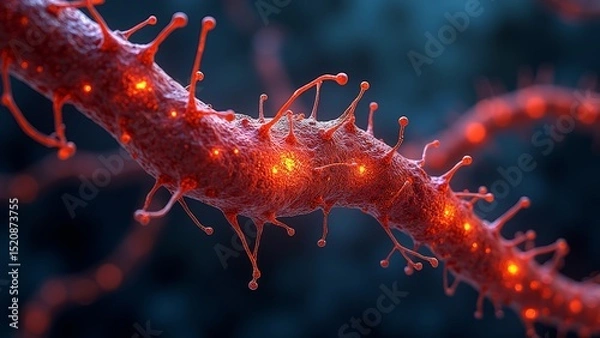 Obraz Schematic diagram of red neurons