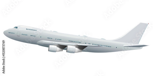 Obraz Avion de ligne navigant sur fond blanc	