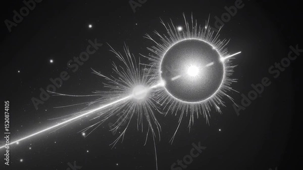 Obraz Abstract image of luminescent particles