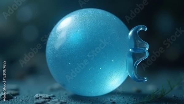Obraz Close up image of blue water droplets
