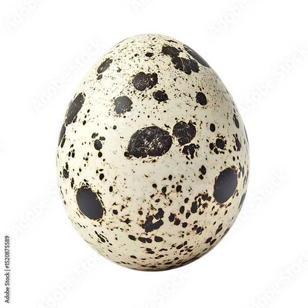 Fototapeta Single quail egg isolated on transparent background