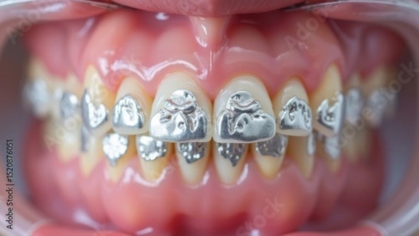 Obraz Schematic diagram of orthodontic treatment