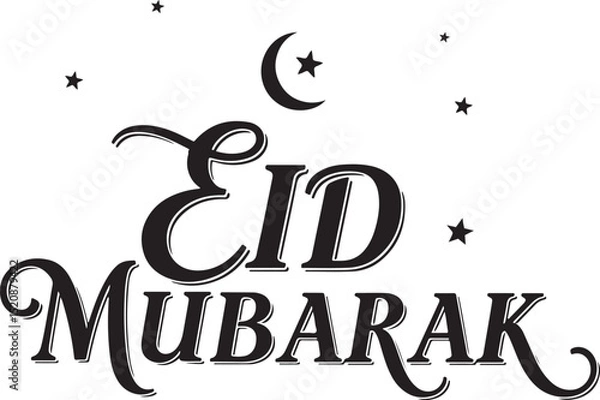 Obraz Eid Mubarak Silhouette Vector Illustration