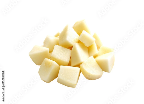 Obraz Diced fruit apple white