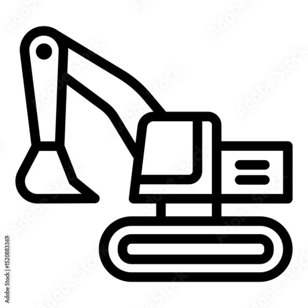 Obraz Excavator icon. Vector line icon