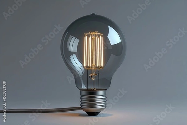 Fototapeta Gray Bulb Design with Gentle Glow and Stylish Lighting Solution
