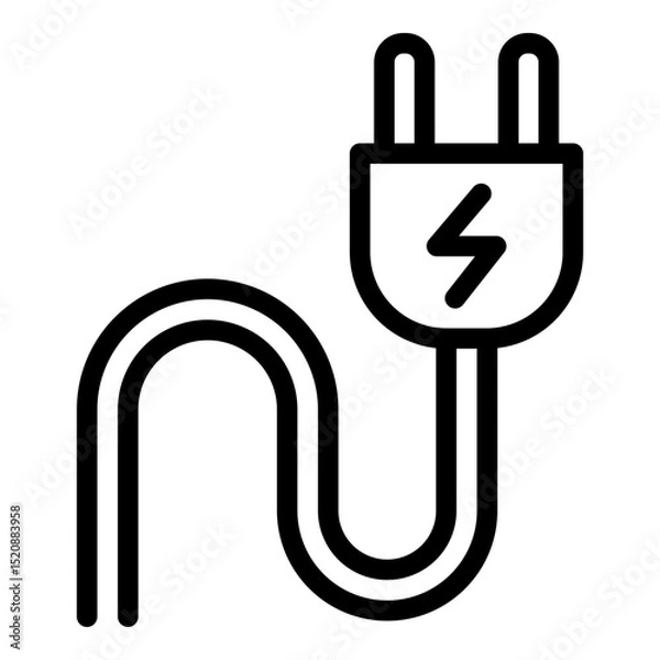Obraz Power plug icon. Vector line icon