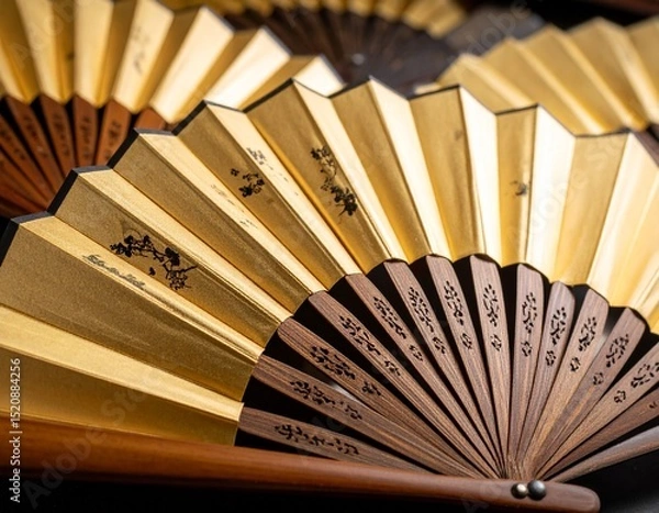 Fototapeta 雅やかな金の扇子