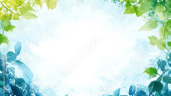 Fototapeta グランジ緑水彩背景素材　generative ai