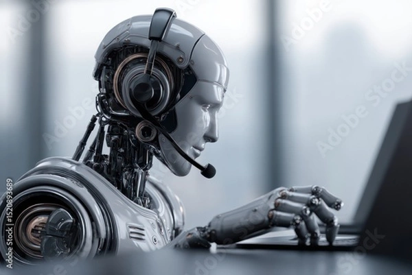 Fototapeta AI-driven customer service chatbot improving user interactions and digital assistance.