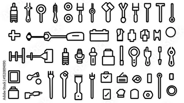Fototapeta Tools and equipment showcase workshop graphics industrial setting aerial view design concepts for creatives