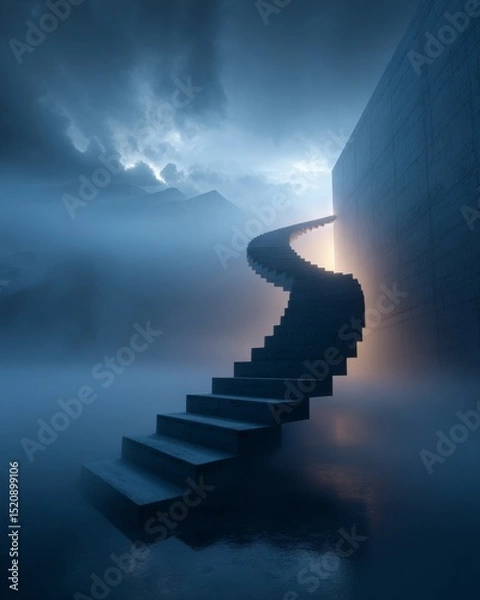 Obraz Conceptual staircase structure leading into an abstract empty space