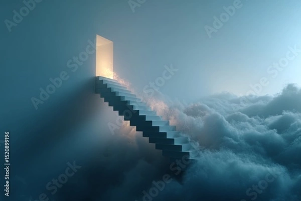 Obraz Conceptual staircase structure leading into an abstract empty space