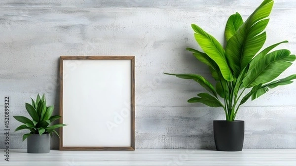 Fototapeta A bright and minimalist Scandinavian inspired office space  long title A bright and airy