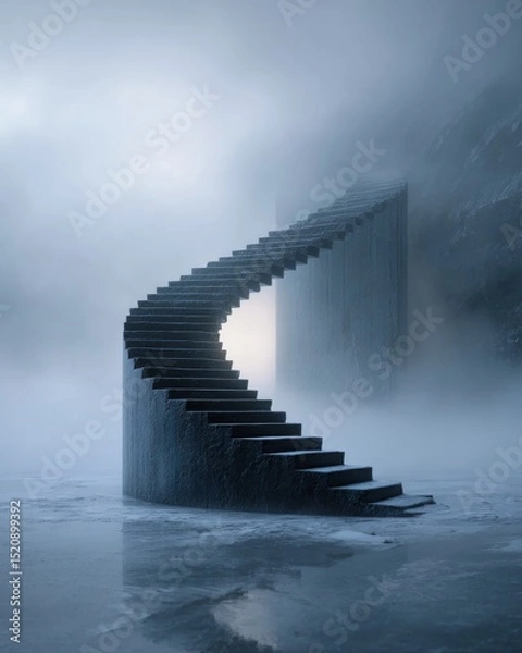 Obraz Conceptual staircase structure leading into an abstract empty space