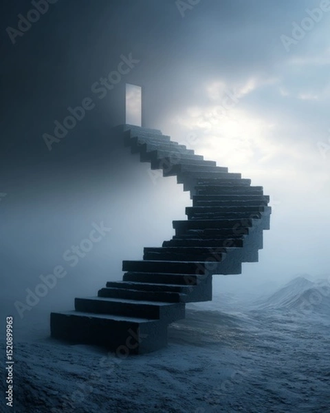 Obraz Conceptual staircase structure leading into an abstract empty space