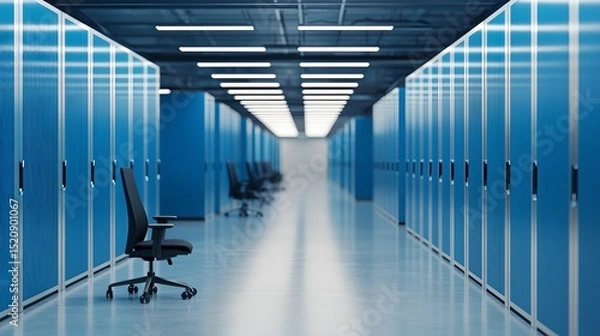 Fototapeta Office space management organizing workstations in a modern corporate environment