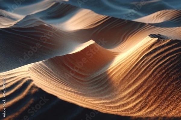 Fototapeta Abstract aerial view of sand dune patterns in a desert landscape