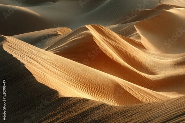 Obraz Abstract aerial view of sand dune patterns in a desert landscape