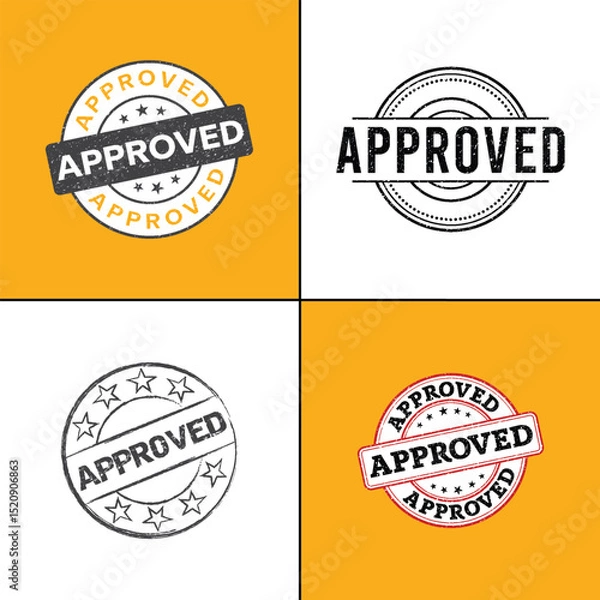 Fototapeta Vintage quality set of stamp vector badges with best premium design, set of 4