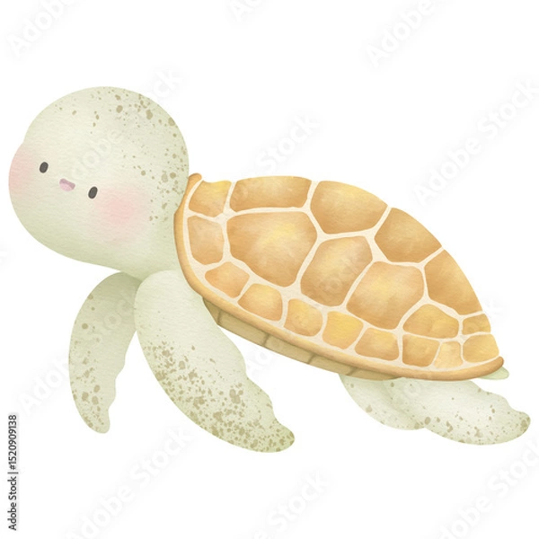 Obraz Cute sea turtle cartoon