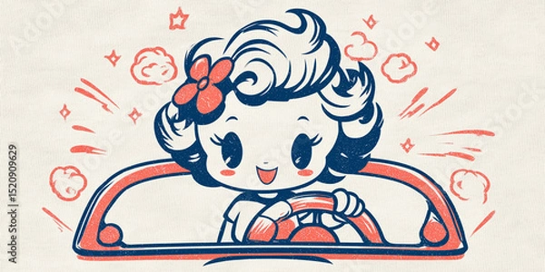 Obraz cute girl vector illustration