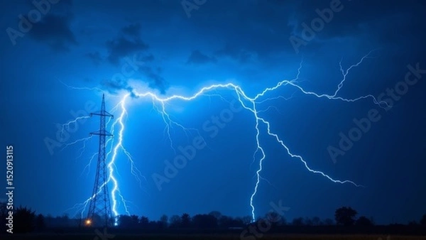 Fototapeta Lightning Landscape Technology Image