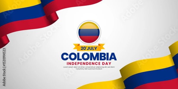 Obraz Colombian flag for colombia independence day banner background with blank space area