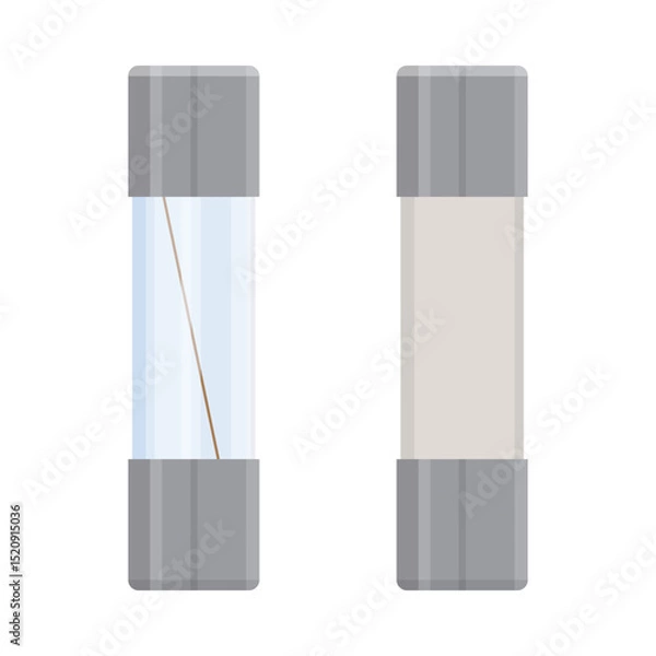 Obraz Glass and ceramic 5x20mm mini fuse set. Vector illustration isolated on white