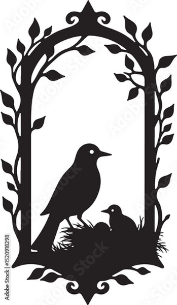 Fototapeta Bird Nest Silhouette Bundle