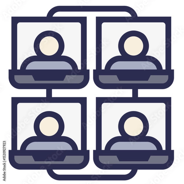 Obraz Virtual Networking Icon