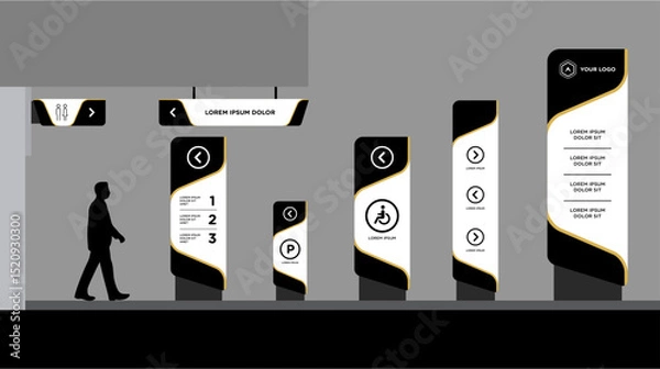 Obraz Exterior and interior signage template set corporate identity