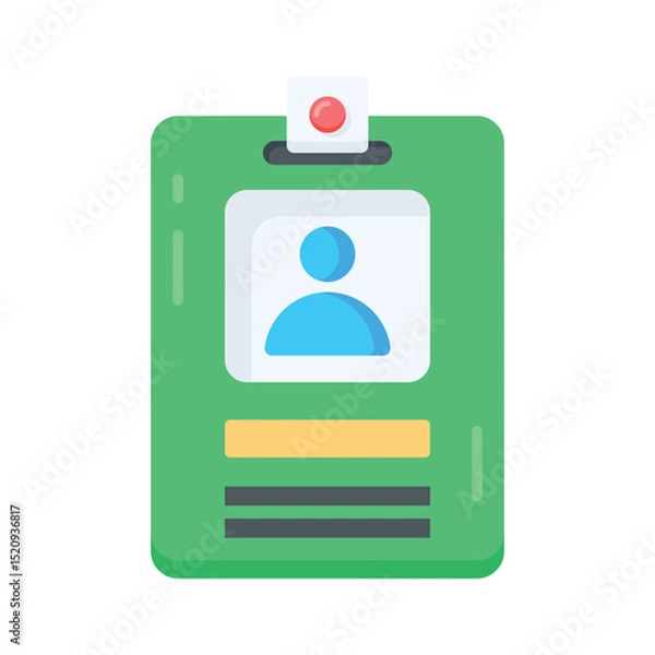 Fototapeta A flat style icon showing employee badge