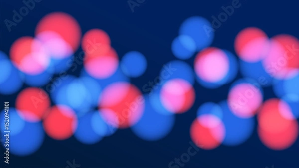 Fototapeta Festive vibrant bokeh lights. Blurred circle shapes. Abstract light effect. Vector illustration.