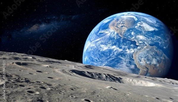 Obraz moon over the earth