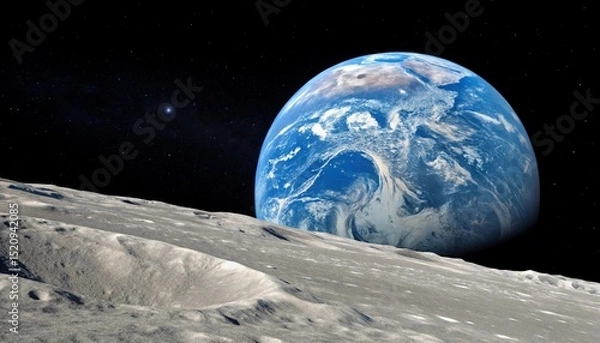 Obraz moon and earth