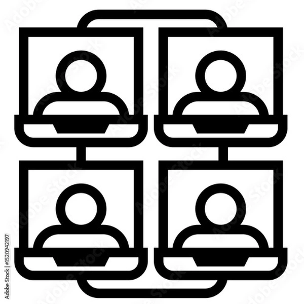Obraz Virtual Networking Icon