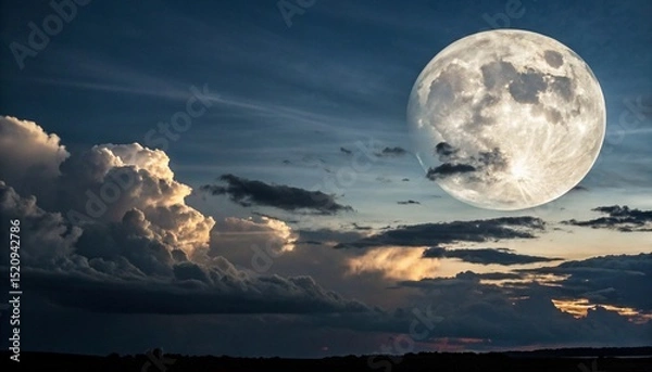 Obraz moon over the clouds