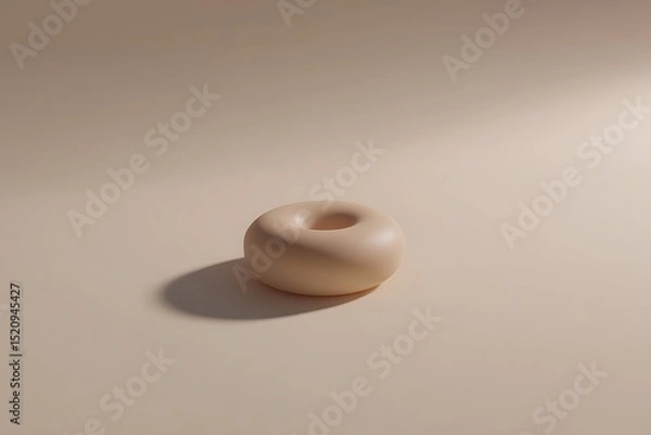 Fototapeta Minimalist beige torus with soft lighting