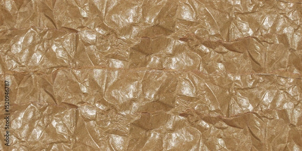 Obraz Realistic Crumpled Torn Brown Paper Textured Background for Creative Design.