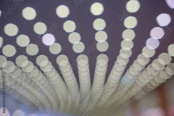 Fototapeta Bokeh Background Photo Of White And Yellow LED Lights In A Pattern
