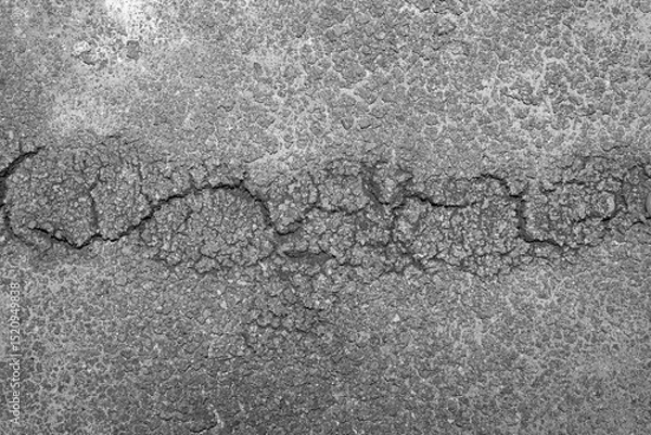 Obraz Textured Concrete Surface with Dried Residue, Moss Crust, and Fine Cracks