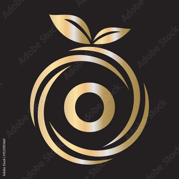Obraz  Initial Orange Logo combine with letter O vector template