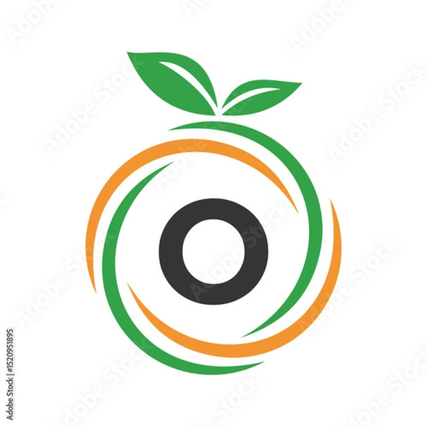 Obraz  Initial Orange Logo combine with letter O vector template