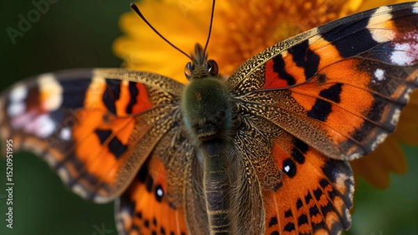 Obraz Zoom in on butterfly wing patterns. Discover ultra-realistic details in nature. Explore hidden designs and colors. Uncover the beauty of butterflies up close.