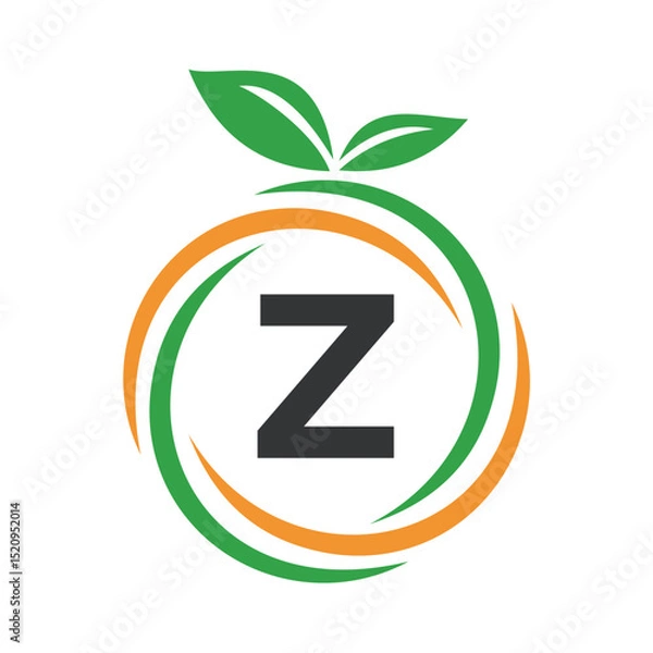 Obraz  Initial Orange Logo combine with letter Z vector template