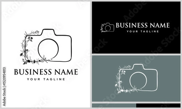 Obraz Floral Camera Logo Design.