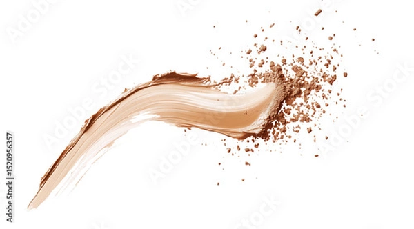 Obraz Swirl of cream and powder on white, created with AI, PNG