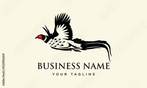Fototapeta Flying Pheasant Logo Design.